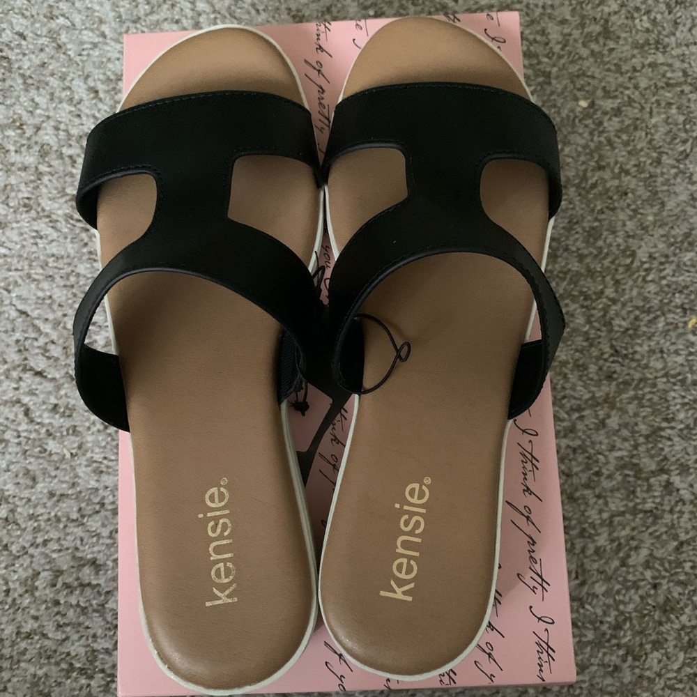 New Kensie Ladies' Size 7M Elena H Band Sandal, Black - Picture 8 of 10